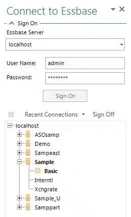 SignOn TaskPane Essbase Excel Applied OLAP.png | Applied OLAP